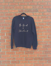 Load image into Gallery viewer, Be Kind &amp; Workout Black Crewneck
